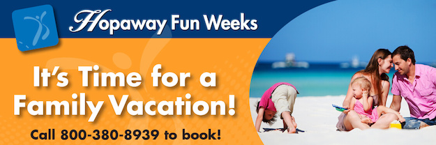 Dear Member, We are pleased to welcome you as a new member of Travel Resort of America. We feel honored that you have chosen us to fill your vacation dreams. Hopaway Holiday is just one of your many member-only benefits and your complete satisfaction is our first priority! Each week you will receive our Hopaway Fun Weeks and other member-only vacation specials. Take a peek at our current list below. Thank you, Hopaway Holiday