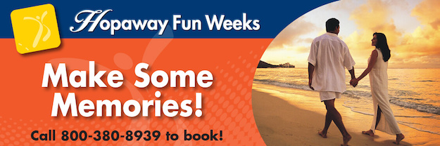 Dear Member, We are pleased to welcome you as a new member of Travel Resort of America. We feel honored that you have chosen us to fill your vacation dreams. Hopaway Holiday is just one of your many member-only benefits and your complete satisfaction is our first priority! Each week you will receive our Hopaway Fun Weeks and other member-only vacation specials. Take a peek at our current list below. Thank you, Hopaway Holiday
